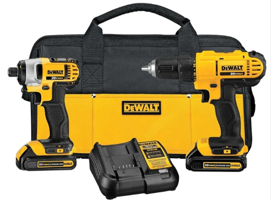 DEWALT 20V MAX Cordless Drill and Impact Driver, Power Tool Combo Kit with 2 Batteries and Charger (DCK240C2