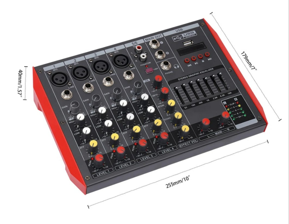 6 Channel Bluetooth Versatile Audio Mixer