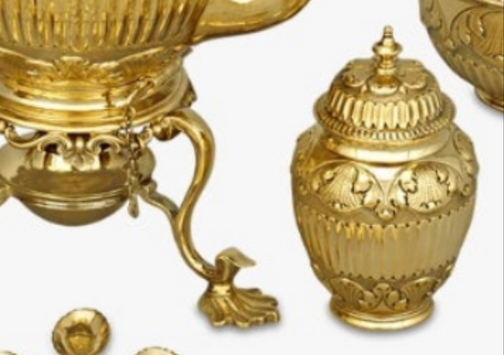 Victorian Silver Gilt Tea Set by Edward Barnard & Sons