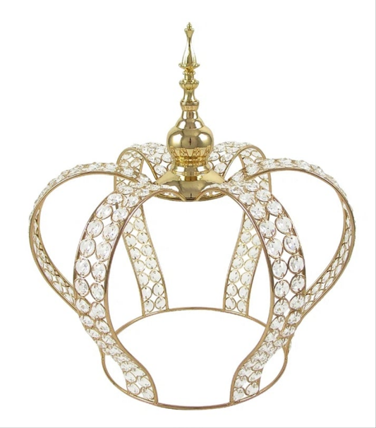 Crown gemstone decor in silver or gold