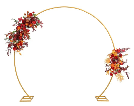 8ft Balloon Arch Stand,Round Backdrop Stand,Golden Circle Wedding Arch Frame for Wedding,Valentine's Day,Birthday,Party,Friends Gathering,Christmas,Garden Decoration