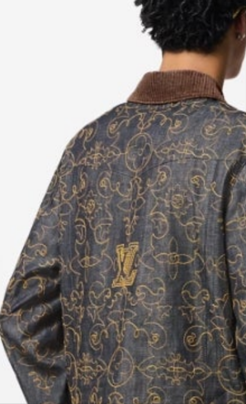 Louis Vuitton Embroidered Denim Jacket and Embroidered Denim Pants 2 piece outfit