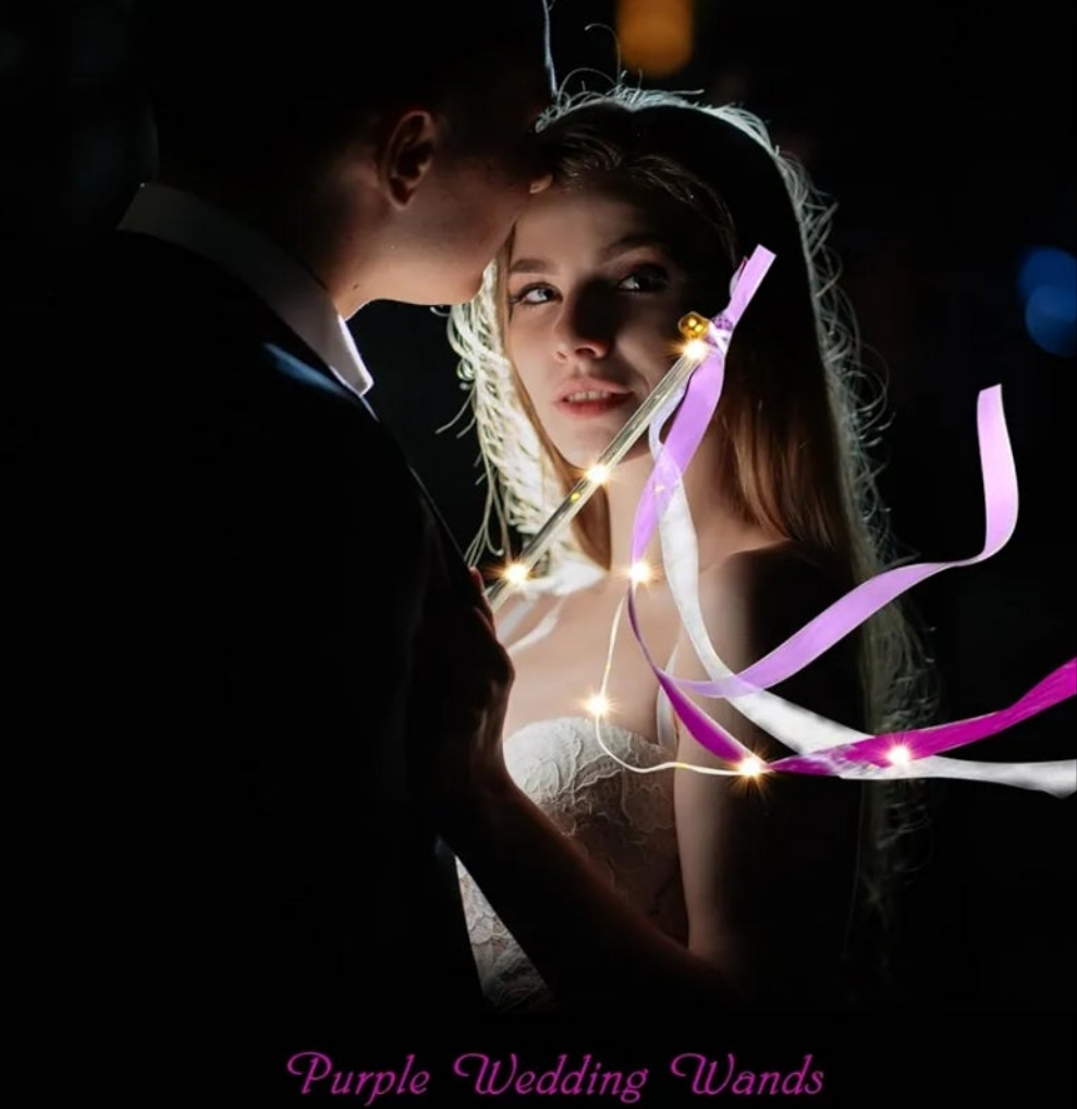 Light Up Wands,Wedding Wands with 3 Colorful Flashing Modes,LED Silk Fairy Wands with Bells,Glow Ribbon Streamers for Wedding,party 4th of July birthday party