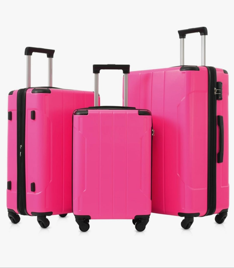 3 Suitcases With Wheels Hardside Luggage Sets 3 Piece, Expandable And Lightweight, Travel Suitcases For Woman And Man
