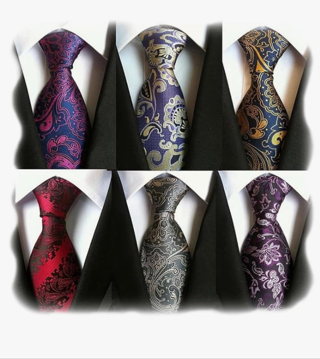Lot 6 PCS Classic Men's Silk Tie Necktie Woven JACQUARD Neck Ties