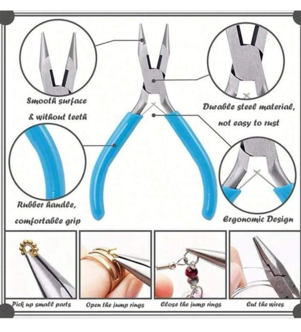 3 Pcs Jewelry Making Plier Kit - Needle Nose Pliers, Chain Nose Pliers, And Flush Cutters - Perfect For DIY Craft, Beading, And Repair