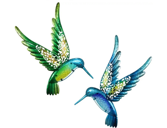 Metal Hummingbird Wall Art 15inch Metal Birds Wall Sculpture Garden Decoration Outdoor Statu