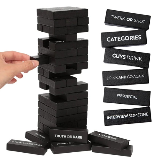 Adult Drinking Game - 54 Blocks with Hilarious Drinking Commands on 40 of Them | Perfect Party Starter | Entertaining Party Game for Adults | Novelty Funny Gift