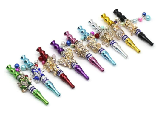 9 pcs Glass Hookah Tips, Removable Hookah Mouth Tips with Diamonds for Women, Arabic Hookah Accessories, Hookah Set with Everything,All