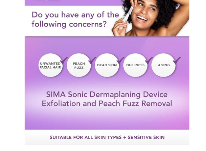Dermaplaning Tool - Patented Painless 2 in 1 Facial Exfoliation & Peach Fuzz-Hair Removal System w/ 7 Weeks Treatment Included - Anti-Aging – 3 Speeds - Rechargeable