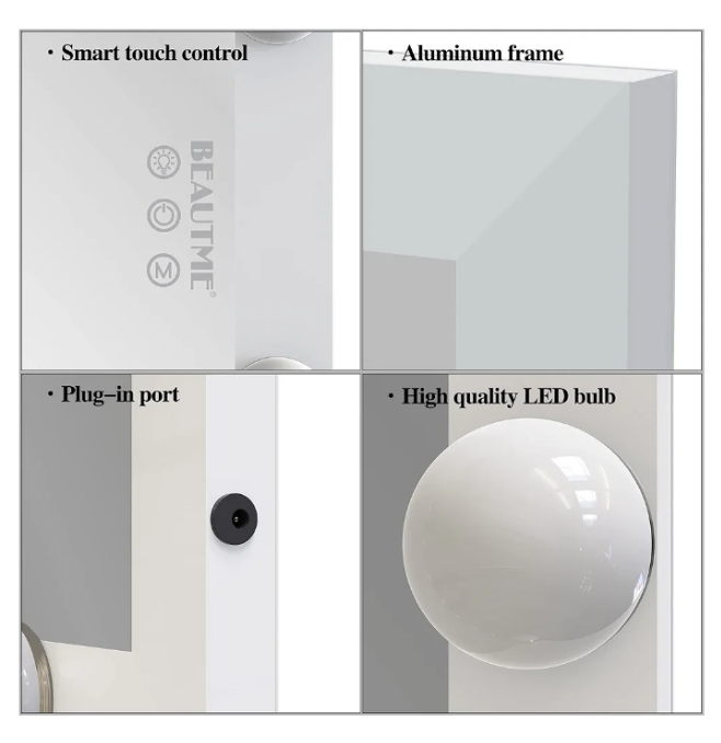 Full Length Mirror with Lights, 63'' x 24'' Mirror Full Length with Lights, Large Full Body Mirror with Lights, Floor Mirror Full Length with 22 Bulbs, Standing Mirror with 3 Light Modes