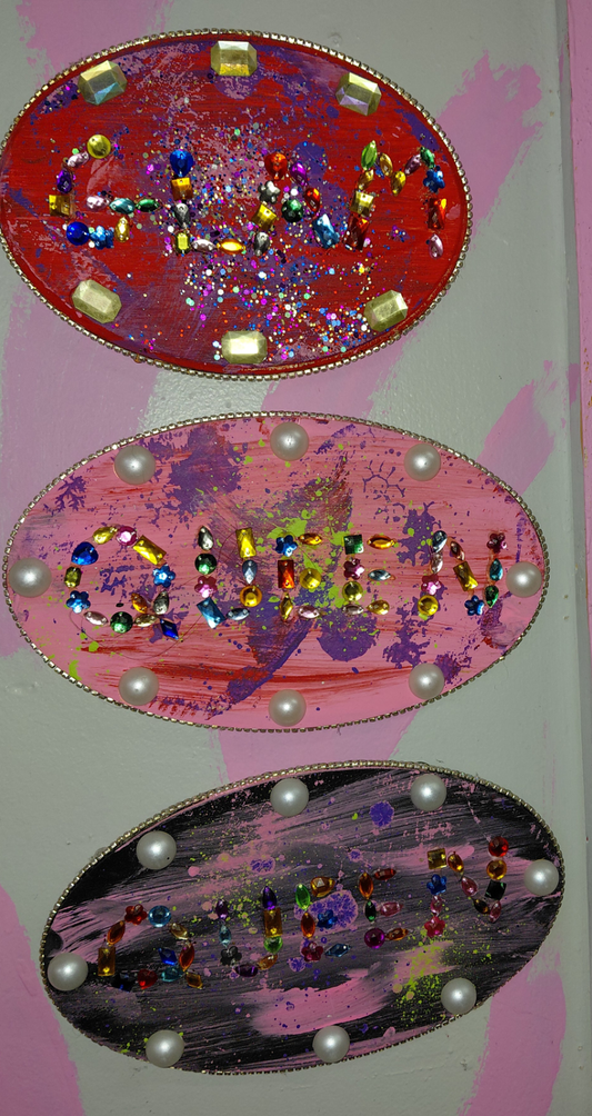 COCOMONEY ART BLING QUEEN WOOD 1 OF 1 CUSTOM PIECE BY COCOMONEY