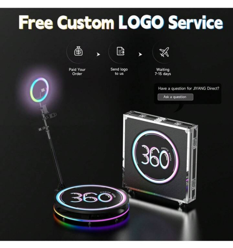 MWE 360 Photo Booth Machine For Parties With Flight Case,Extra Battery,Logo Customization,Software APP Remote Automatic 360 Spin Camera Booth