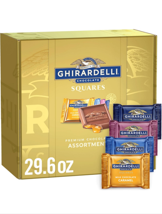 GHIRARDELLI Premium Chocolate Assortment SQUARES Gift Box, 29.6 oz