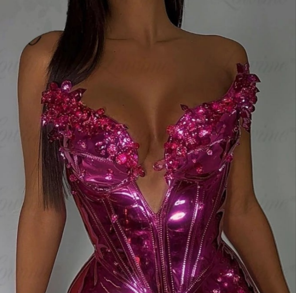 COCOMONEY Mini Corset Metallic Crystal Dress Hot Fun Sexy