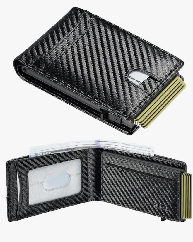 Card Wallet For Men Slim: Smart Wallet - Rfid Minimalist Front Pocket with ID Window Pop Up Wallet Gift For Male