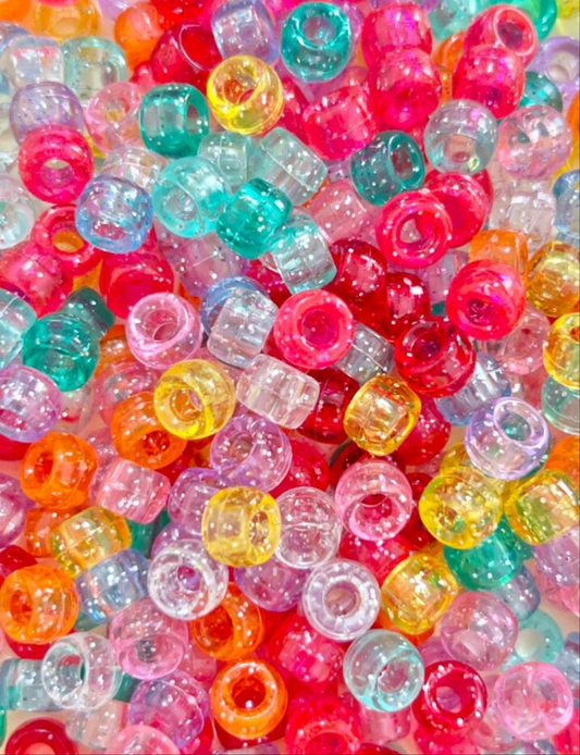 100pcs/pack Fashionable Large Hole Pony Beads For Hair Braided Styles (random Colors