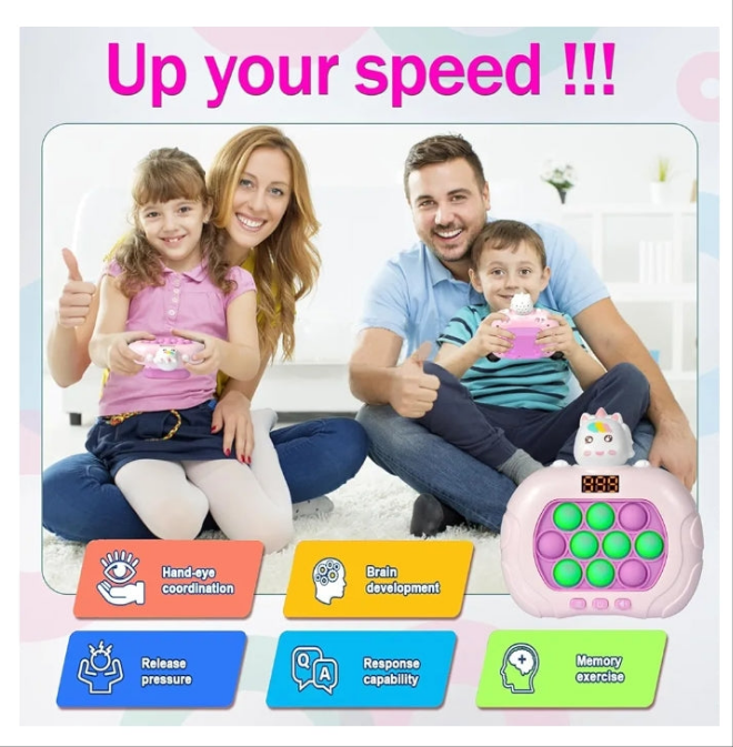 Blackma Fast Push Game Pop Fidget Toys for Kids Adults, Handheld Puzzle Game Sensory Toys with LED Screen, Quick Push Light Up Game Gifts for 3-and up