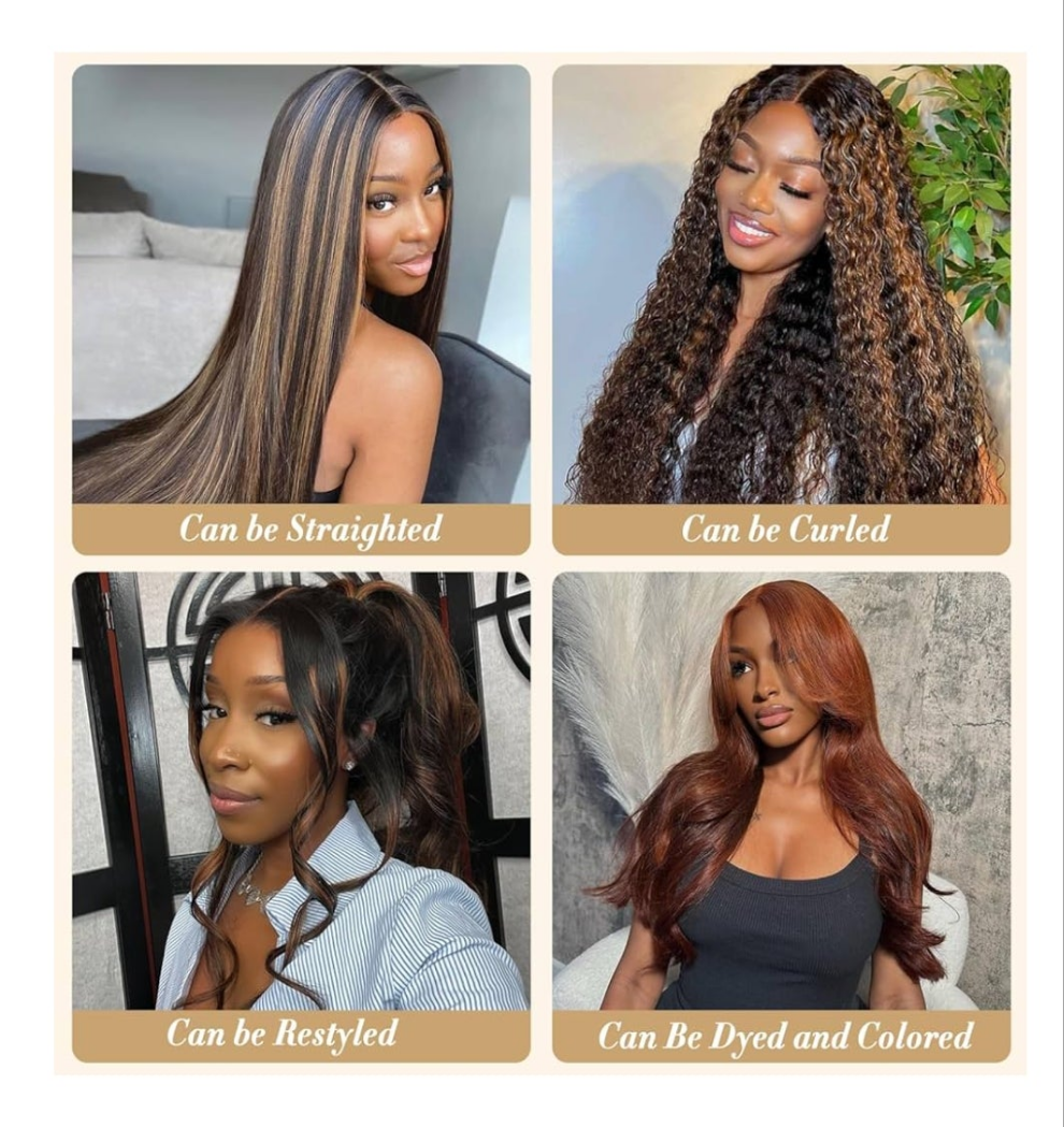 30 Inch Ombre Lace Front Wig Human Hair 210% Density FB/30 Human Hair Wig 13x6 Body Wave Lace Wigs Human Hair Pre Plucked HD Frontal wig For Women Highlight Glueless Wigs