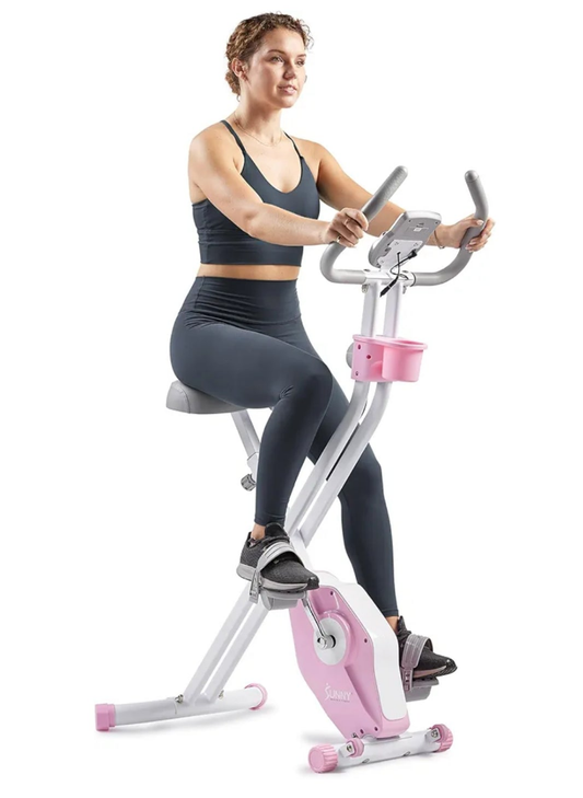 Health & Fitness Smart Folding X-Bike, Portable Compact Exercise Bike for Indoor Cycling Workout, Home Cardio Training Machine, Free SunnyFit App Bluetooth Connect, Optional Foldable Recumbent