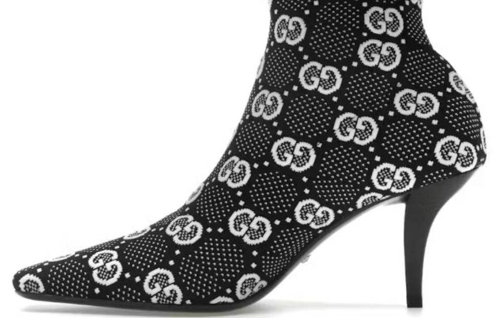 Gucci GG 75mm Ankle Boots Black/White fabric