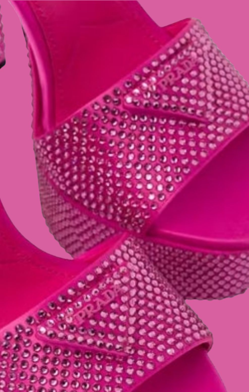 Prada 135mm Crystal Platform Sandals
Begonia Pink Satin