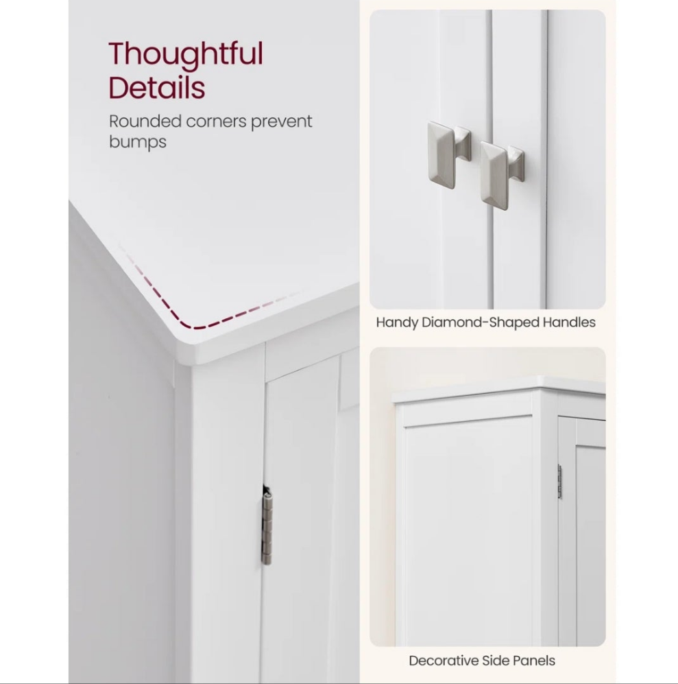 Bathroom Floor Storage Cabinet, Bathroom Storage Unit, Freestanding Cabinet With 4 Doors