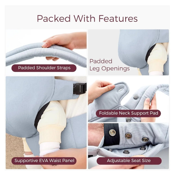 Baby Carrier - Ergonomic, Cozy and Lightweight Carrier for 7-44lbs, Effortless to Put On, Ideal for Hands-Free Parenting, Enhanced Lumbar Support, Purehug for Infant to Toddler, Starry Night