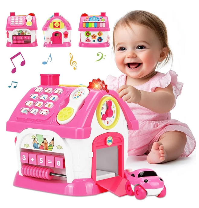 Toys for 1 Year Old Girl Gifts: Baby Musical Toys 6-12 12-18 Months 8-in-1 Multi-Functional House - Montessori Educational Toys for Toddlers 1+- First Christmas 1st