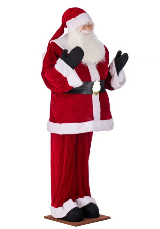 Huge Life Sized Sitting or Standing Decorative Plush Christmas Santa Figurine