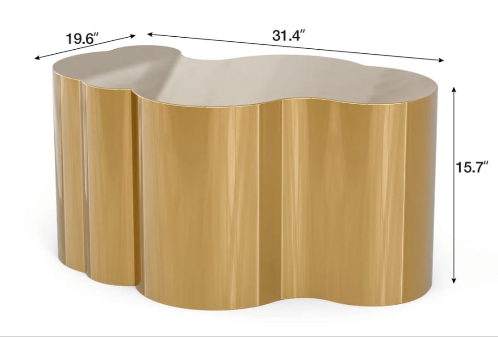 Gold Stainless Coffee Table, Small/Large Cloud Fashion Design