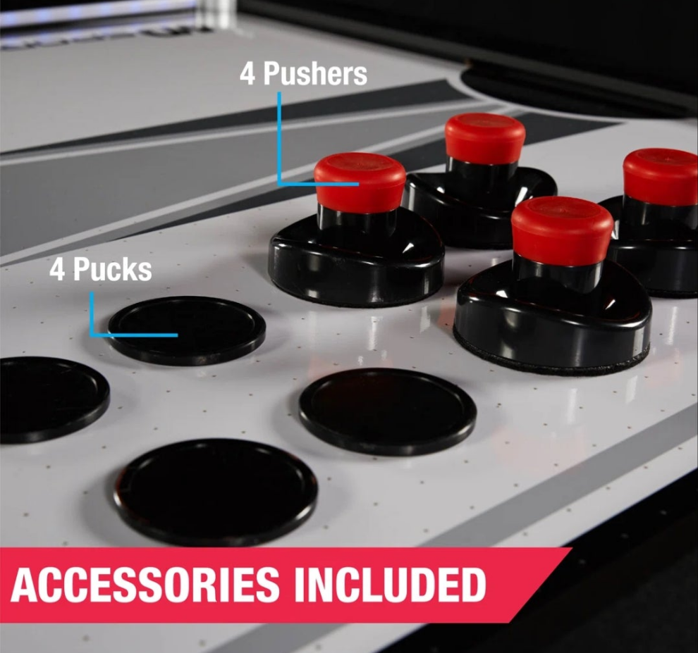 Four Player Air Hockey Table with Digital Scoreboard with Lights