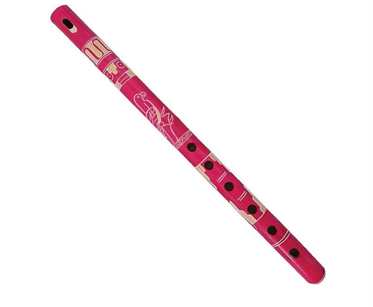 Handmade Colored Bamboo Wooden Flute | Tribal Nature Pattern | Native Recorder for Beginners, Meditation & Music Lovers (Tan)