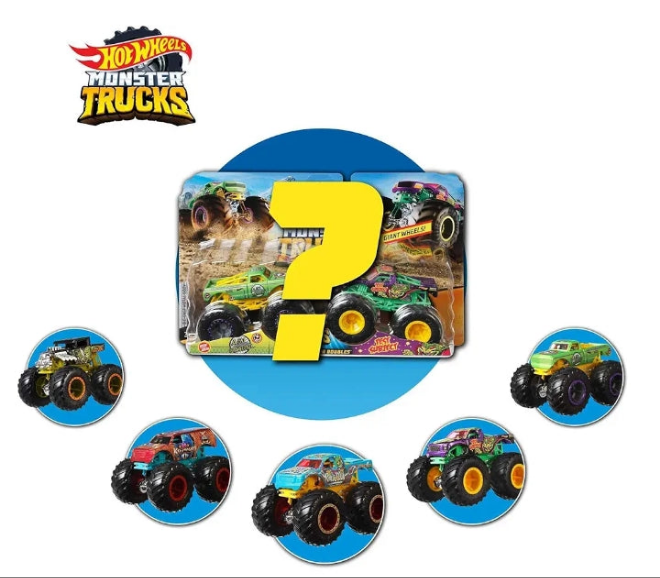 The Hot Wheels Monster Trucks Demolition Doubles pack doubles the action with two Monster Trucks ready to square off in head-to-head battles! Each of the two die-cast vehicles is 1:64 scale and features the giant wheels and big personalities kids 3 years