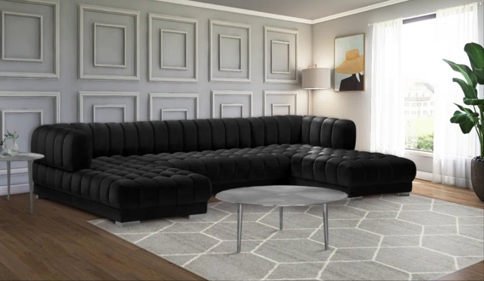 3 - Piece Velvet Sectional 2 colors to choose from