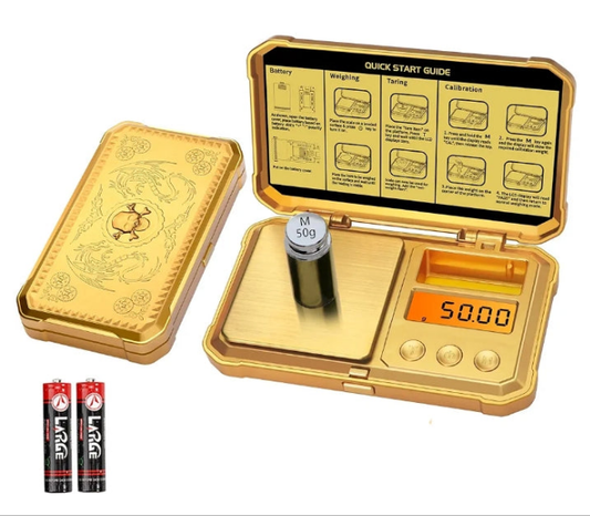 Digital Pocket Gram Scale 300g x 0.01g Accuracy， Small Mini High Precision Gold Scale Digital Weight Grams and Oz for Jewelry,Diamond，Arrows, Powders and Medicine,with 50g Cal Weights