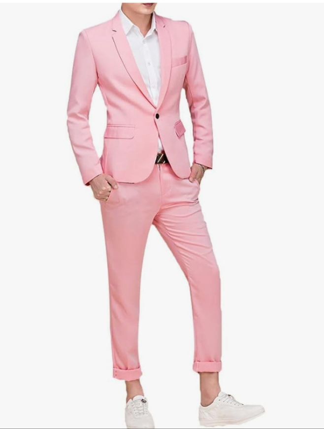 Men's Suit Single-Breasted One Button Center Vent 2 Pieces Slim Fit Formal Suits