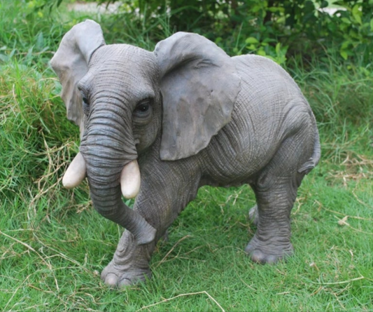 Walking Elephant Figurine Outdoor Lawn and Garden Weatherproof