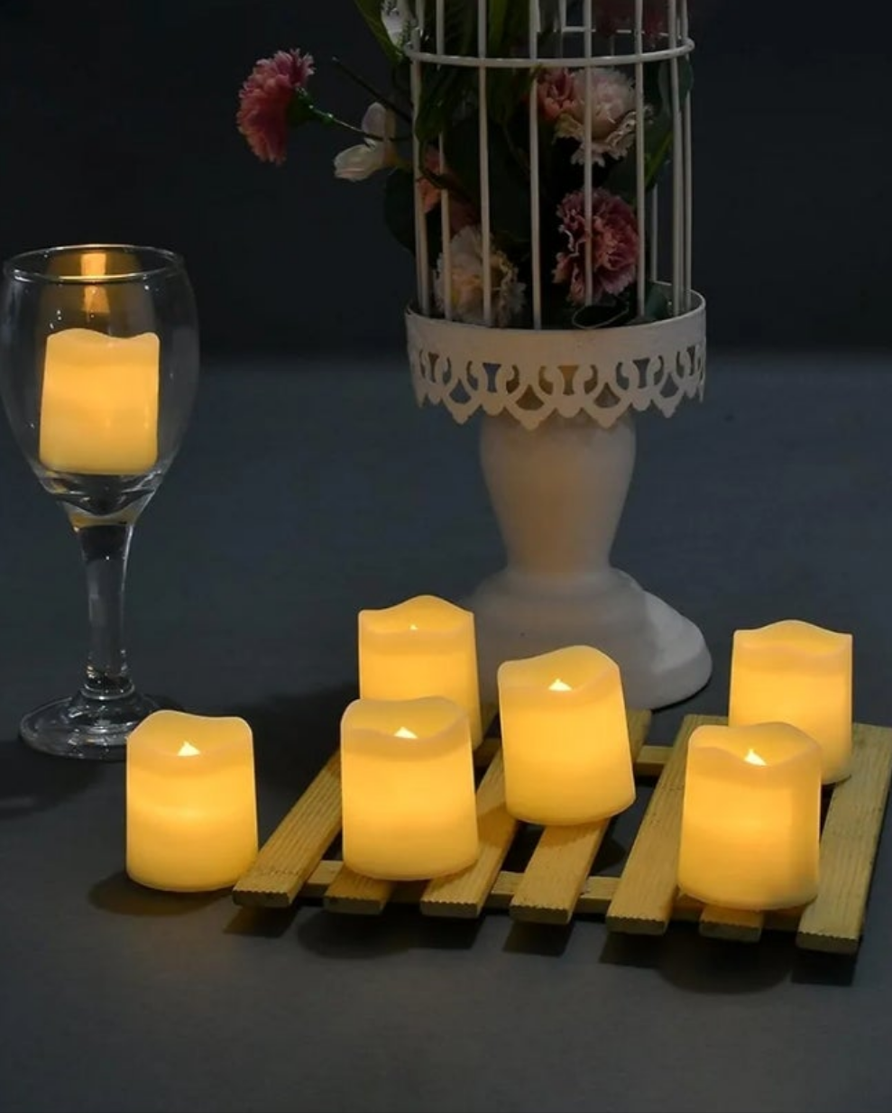 Flameless Votive Candles,Flameless Flickering Electric Fake Candle, 200+Hour Battery Operated LED Tea Lights in Warm White for Wedding, Table, Halloween,Christmas Decorations 1.5"X1.7"