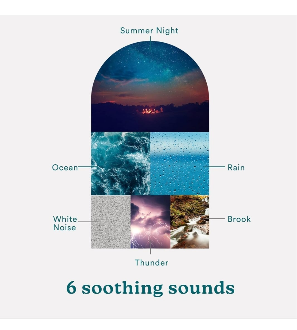 SoundSleep White Noise Sound Machine, Silver, Small Travel Sound Machine with 6 Relaxing Nature Sounds, Portable Sound Therapy for Home, Office, Nursery, Auto-Off Timer, by Homedics