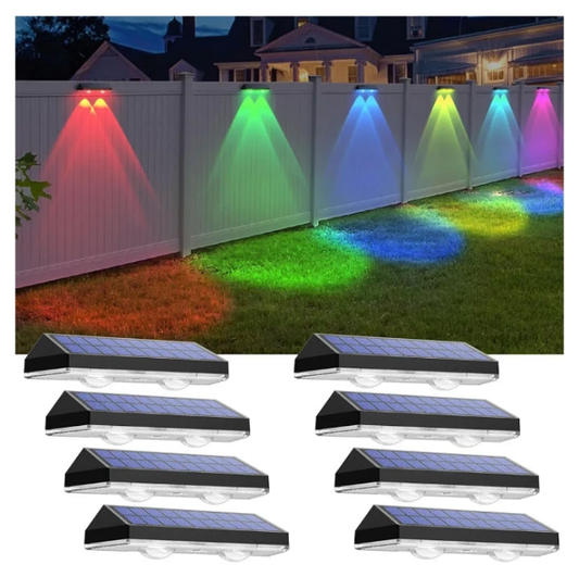 Solar Fence Lights Outdoor - 2700/4000/6000K 3 Mode, IP65 Waterproof Fence Solar Lights Outdoor, Solar Deck Lights for Outside, Backyard/Railing/Step/Patio/Deck Fence/Stair Railings and Wall (8 pack)