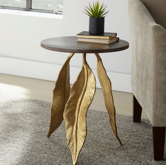 Solid wood feather design table