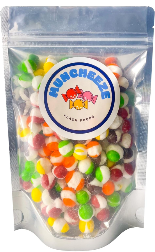 Freeze Dried Candy - Gourmet Freeze Dried Asteroid Crunchies (8 oz), Assorted Fruity Flavors (Original Rainbow)
