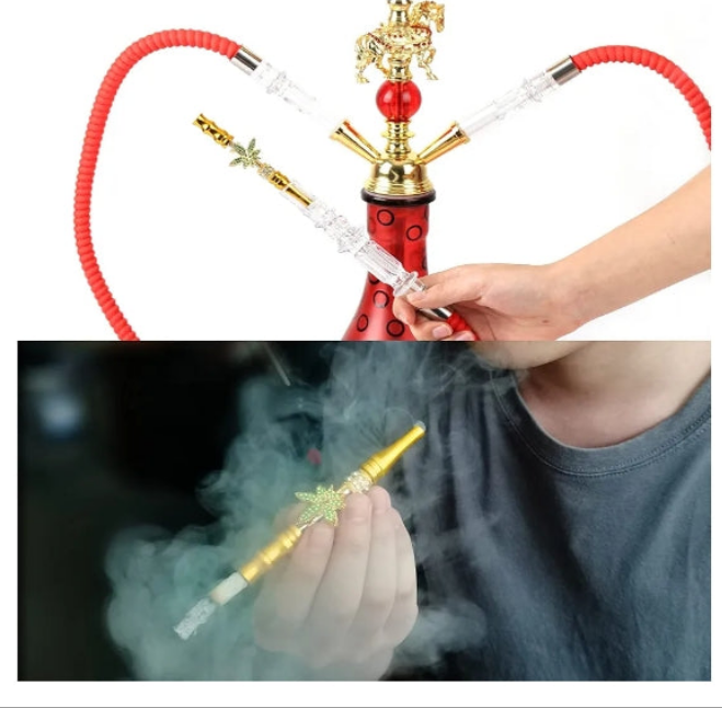 Hookah Tips Mouthpiece,Hookah Accessories Shisha Nargila Hose Mouth Tips Cigarette Holder for Women Metal Colored Rhinestone Nozzles,