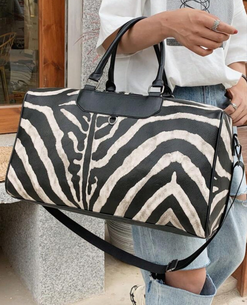 COCOMONEY Zebra Print Duffel Bag sexy like the one I have and used in my shows