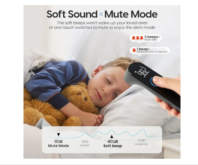 No-Touch Forehead Thermometer for Adults and Kids, Fast Accurate Baby Thermometer with Fever Alarm & Mute Mode, FSA HSA Eligible - Take Quick Temperature Easily