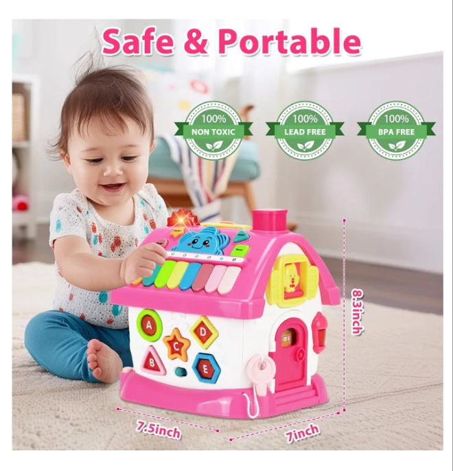 Toys for 1 Year Old Girl Gifts: Baby Musical Toys 6-12 12-18 Months 8-in-1 Multi-Functional House - Montessori Educational Toys for Toddlers 1+- First Christmas 1st