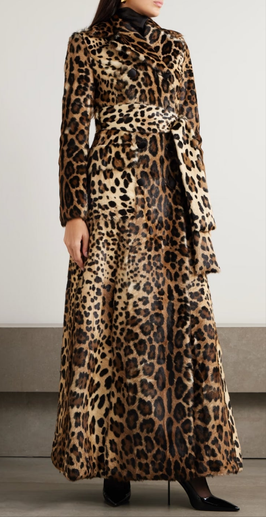 Dolce & Gabbana
Belted Double-breasted Leopard-print Goat Hair Coat - Animal print