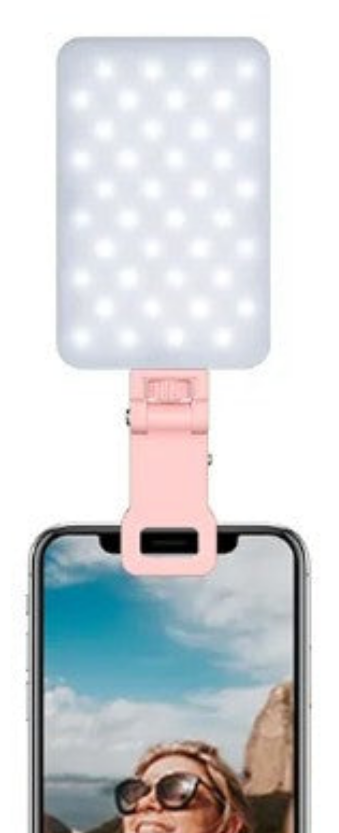 Rechargeable Selfie Light - Portable Clip on Video Light for Phone/Laptop/Camera with Smart Light Sensor,3 Light Mode,2000mAh Battery Phone Light for Selfie/Makeup/Video Conference/TikTok