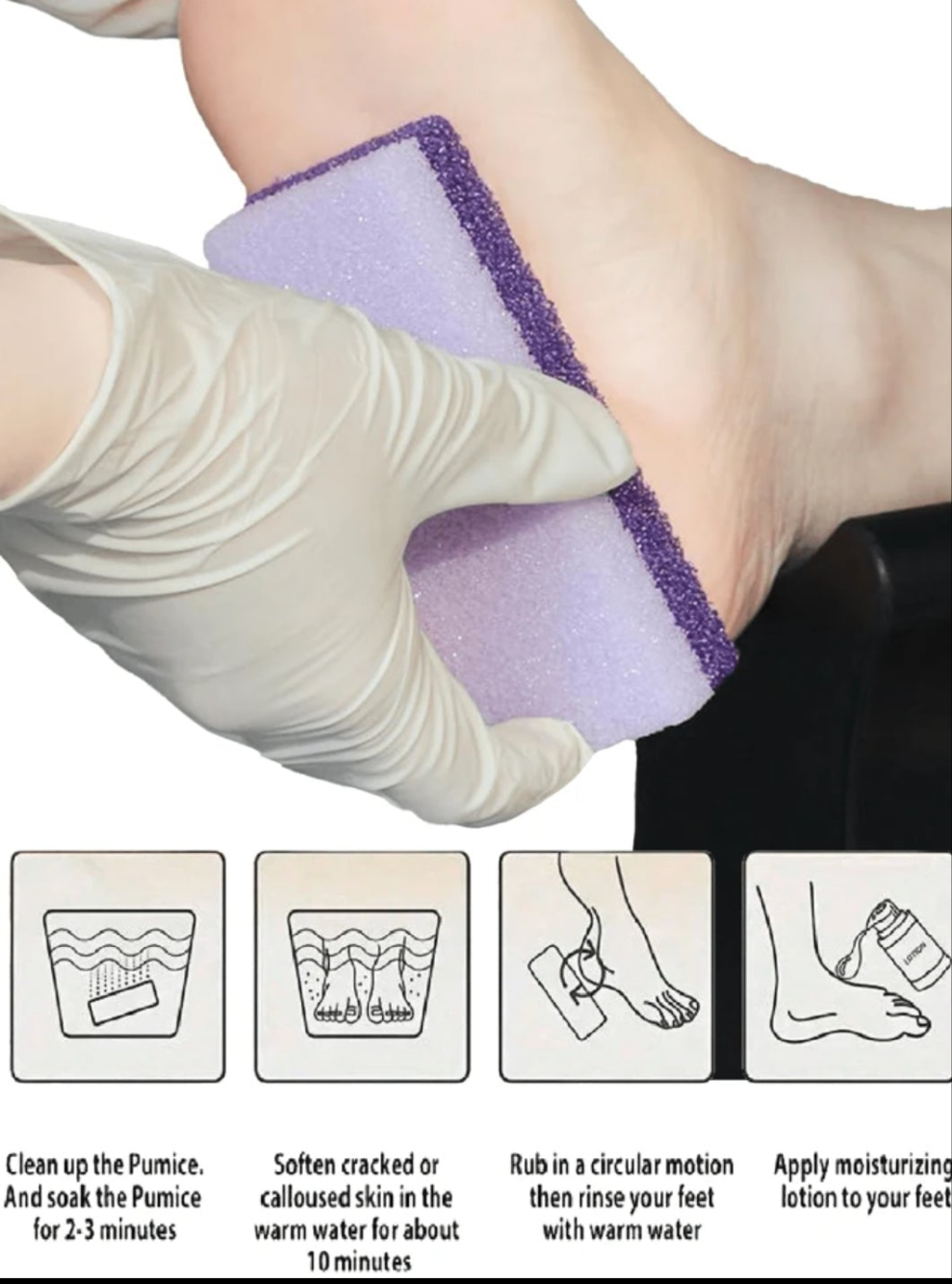 4Pcs Purple Foot Grinding Stone, PU Material Pumice, Sponge Block Pedicure Manicure Scrubber Scrub Tools Callus Exfoliate Feet Heel File Dead Skin Remover, Foot Care, Foot Scrubber, Feet Scrub, Valentine's Day Gifts, New Year Gifts, Travel Essentials
